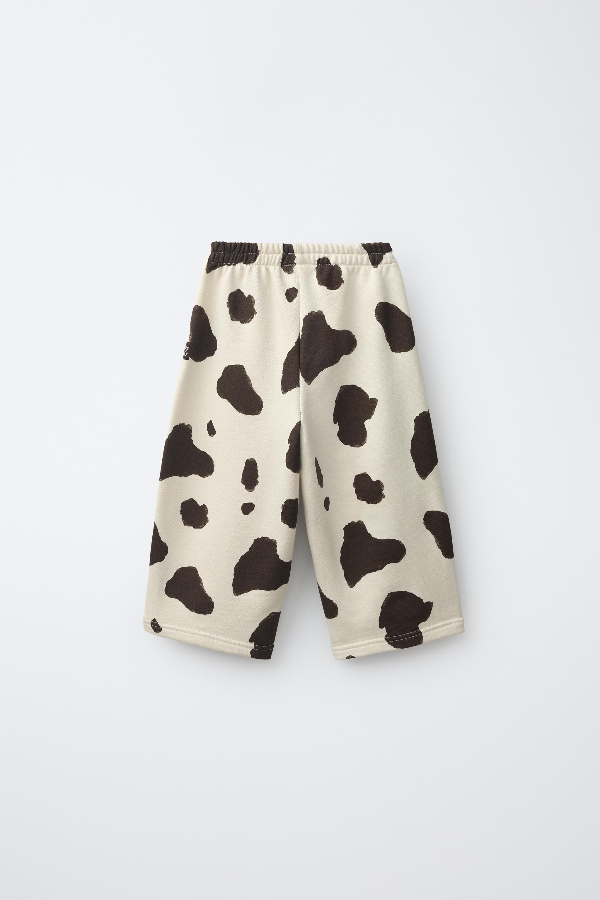 PANTALON EN MOLLETON IMPRIMÉ VACHE